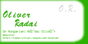 oliver radai business card